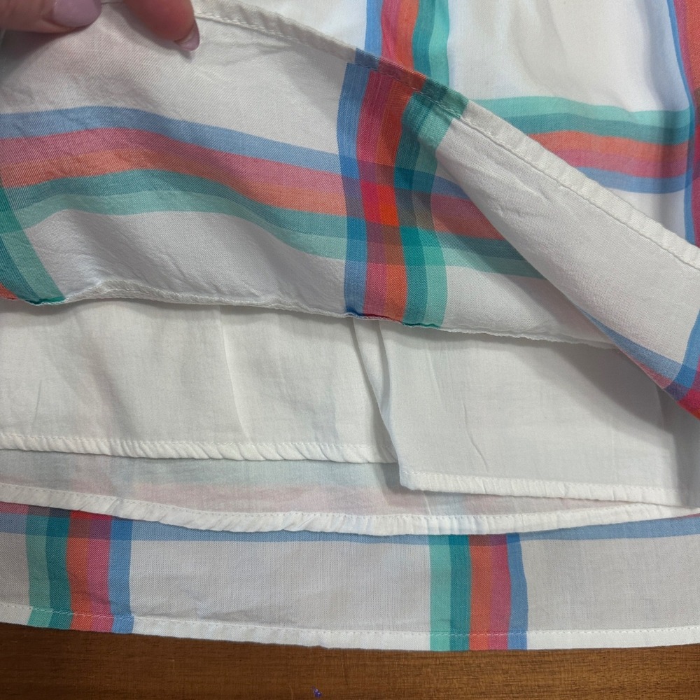 Hatley Womens L Plaid Sleeveless Smocked Waist Abbey Shirt Dress Preppy Retro - Picture 9 of 11